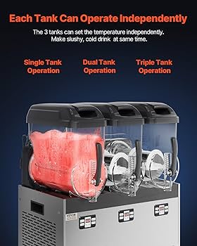 Amazon.com: VEVOR Commercial Slushy Machine, 12Lx3 Triple